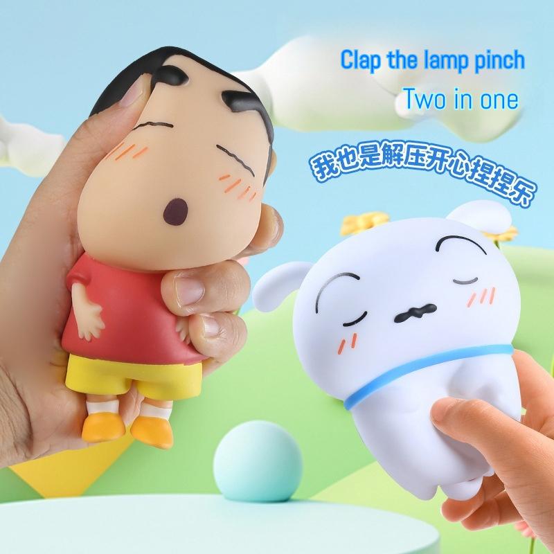 Crayon Shin Chan Genuine Pat On The Head Lamp Creative Design Three Levels Small Night Lamp Student Children Desktop Gift