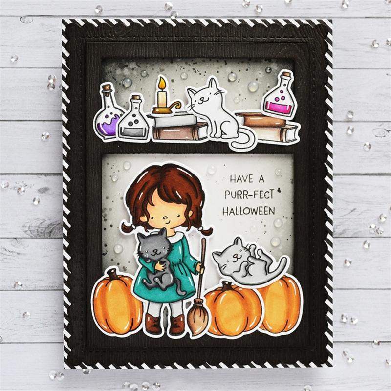 Halloween Embossing Die Cuts Clear Silicone Stamper for Card Making DIY Scrapbooking Craft, Embossing Cutting Dies Stamp