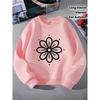 European Sizes Kids' Crewneck Sweatshirt - Black Flower with Gray Petals And Dots , Sportswear And Casual Wear, Soft And Comfortable, Clothing