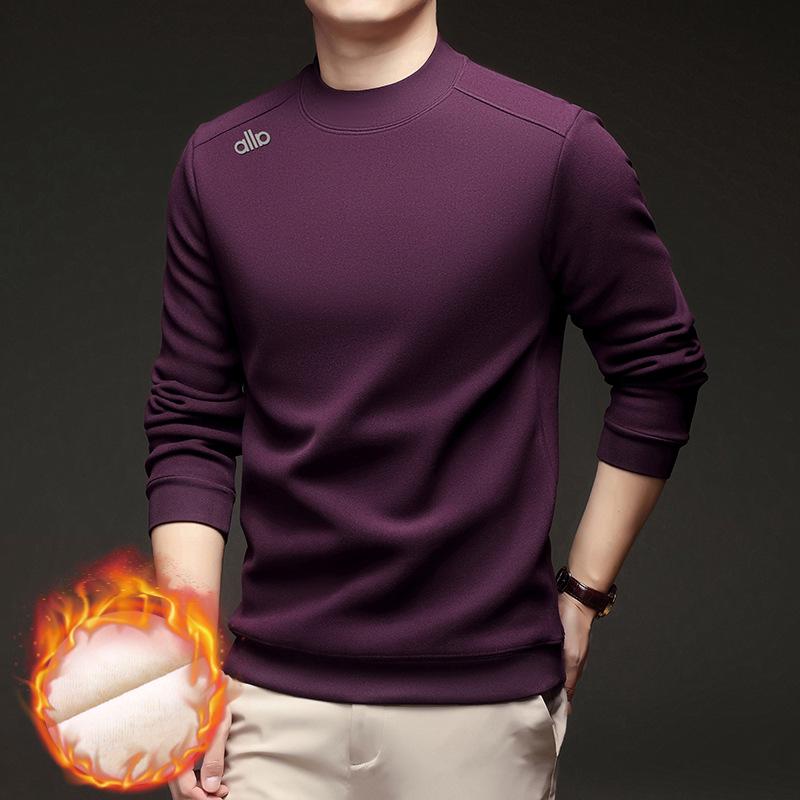 

Men s Fleece-Lined Stand Collar Hoodie: Warm, Long Sleeve, Versatile Winter Style for Middle-Aged and Young Adults M виноградний/фіолетовий