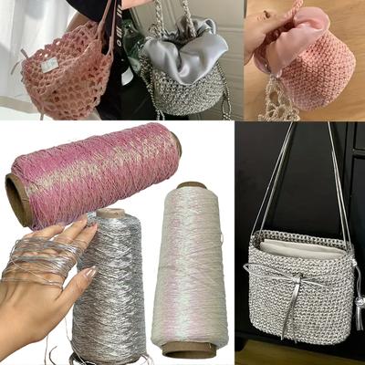 100g Core-spun Thread DIY Handbags Weaving Handmade Crochet DIY Shiny Craft Materials Sewing Craft Multi-color