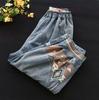 Mode Frühling Denim Frauen Gedruckt Jeans Damen Vintage Haremshosen