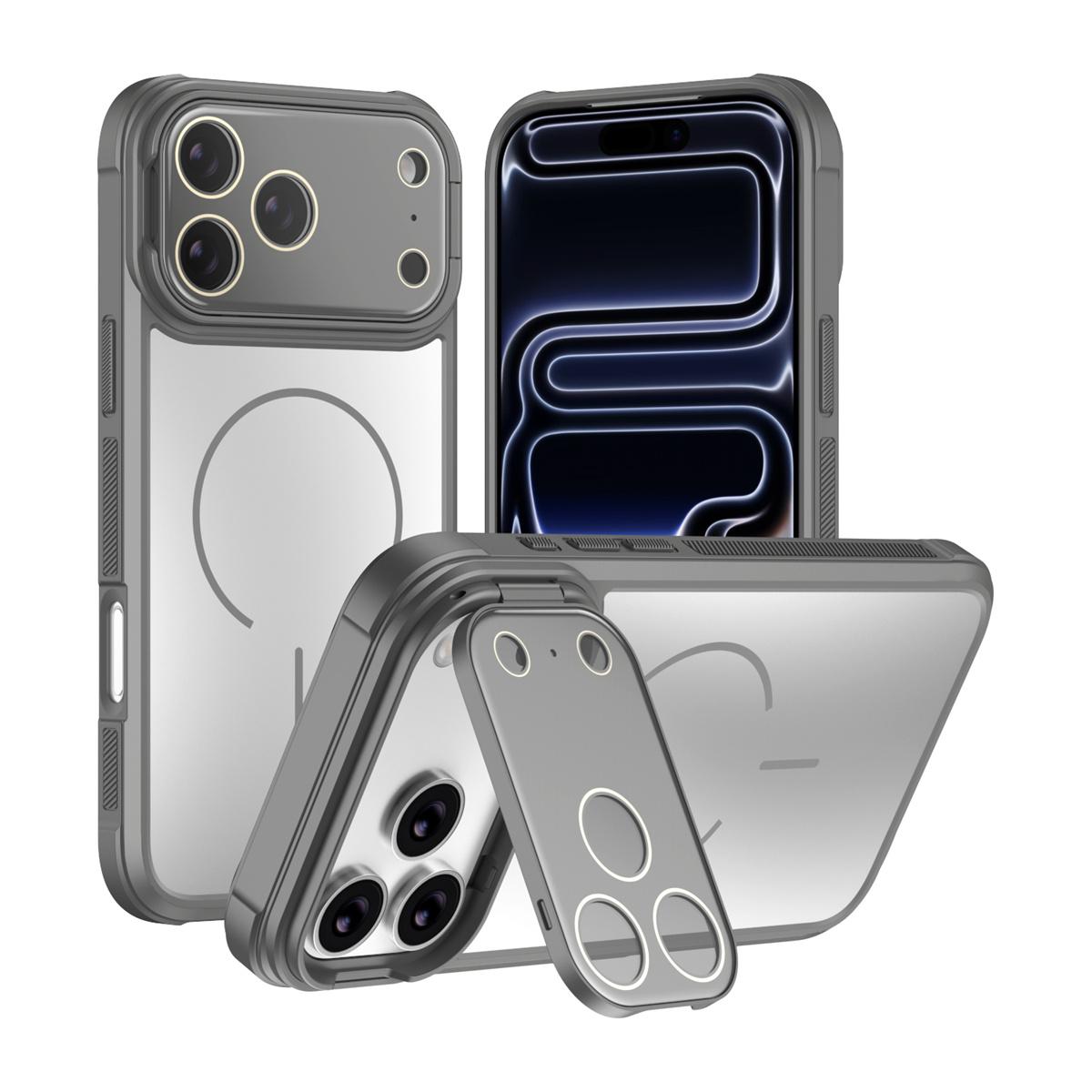 

For Magsafe Magnetic Phone Case for IPhone 17 Air 16 15 Plus14 13 12 11 Pro Max Shockproof Lens Bracket Matte Acrylic Back Cover iPhone 15