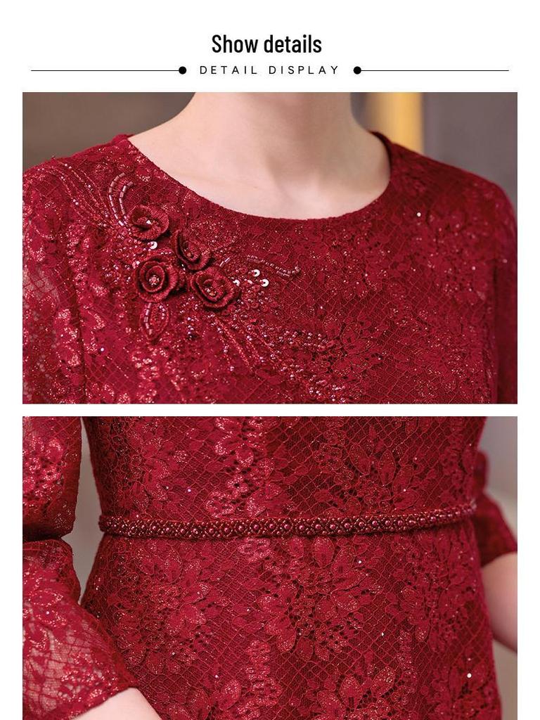 Elegant 2026 Qipao Dress: Mother of the Bride High-End Tummy Concealing Outfit