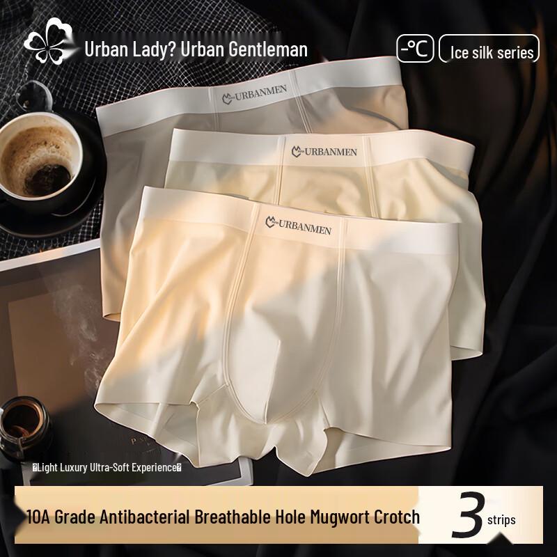 Herren Eis-Seide Antibakterielle Nahtlose Boxer-Slips