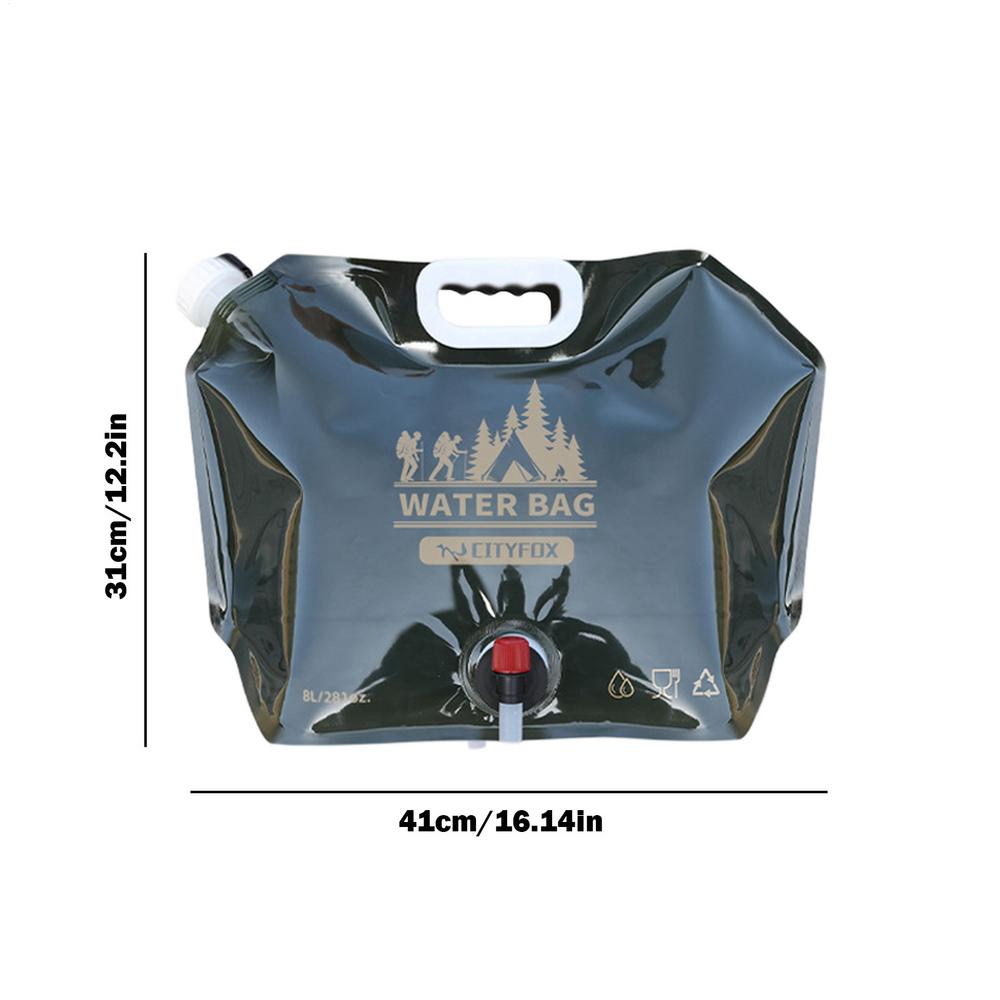 Foldable Water Container With faucet , Foldable Water Container With Handle, Outdoor Camping Water Storage Container, 8L зелёный