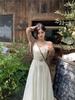 Weißes, böhmisches Spaghettiträgerkleid in großen Größen für Damen – Sommerliches Strandkleid