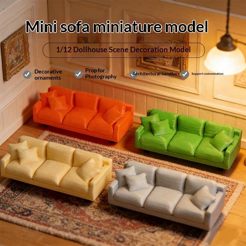 Miniature Simulation Sofa for Dollhouse Living Room 1 12 Scale Furniture Model Ornament for Kids DIY Decor Gifts