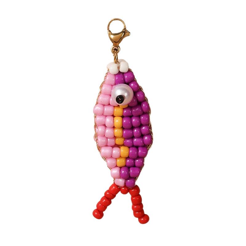 European Style Beaded Fish Keychain - Colorful, Handmade, Trendy Accessory for Car Keys