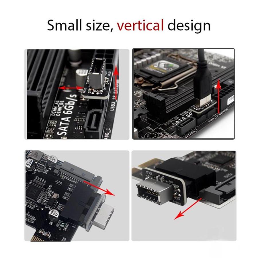 USB TYPE-E 90 Degree Adapter Chassis Front TYPE C Plugin Port For PC Motherboard
