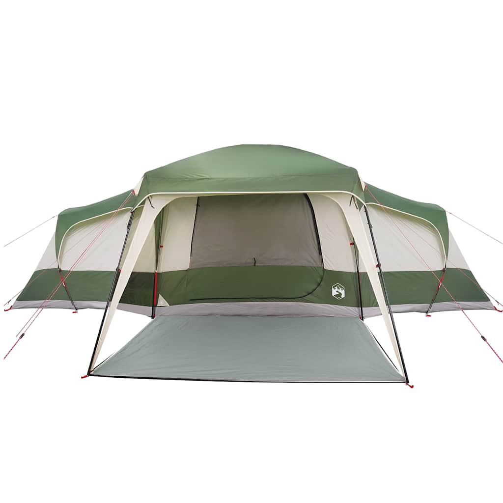 Family Tent with Porch 9 Person Capacity Green Waterproof