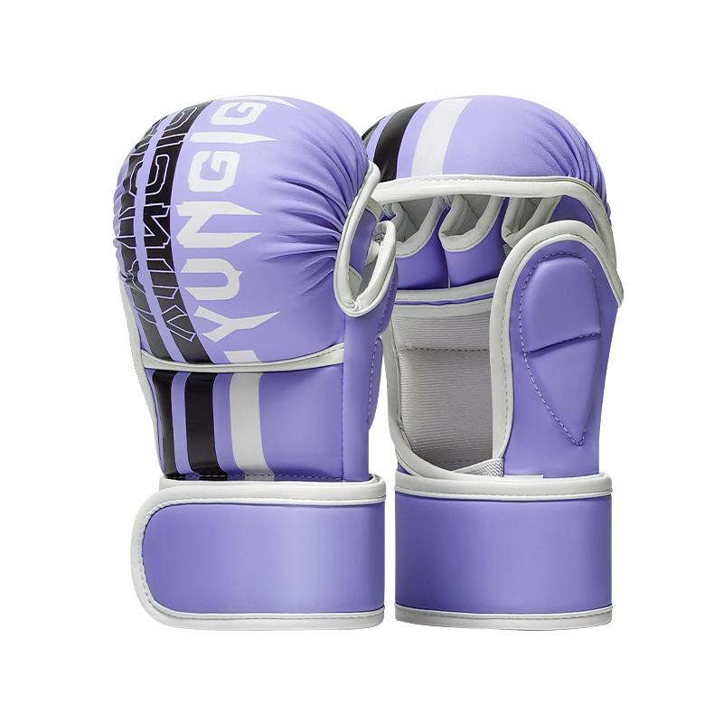 Kampfhandschuhe MMA Halbfinger-Boxhandschuhe PU-Leder Kampf mit Handschuhen Kampfhandschuhe Erwachsenen Muay Thai Wettkampfhandschuh