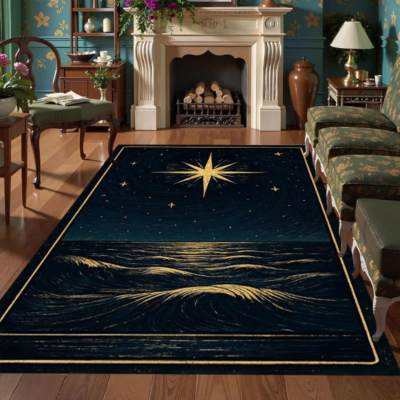 

Starry Night Ocean Area Rug Collection Non Slip Wear Resistant Soft Washable Entryway Floor Mat for Living Room Bedroom Decor 40X60cm