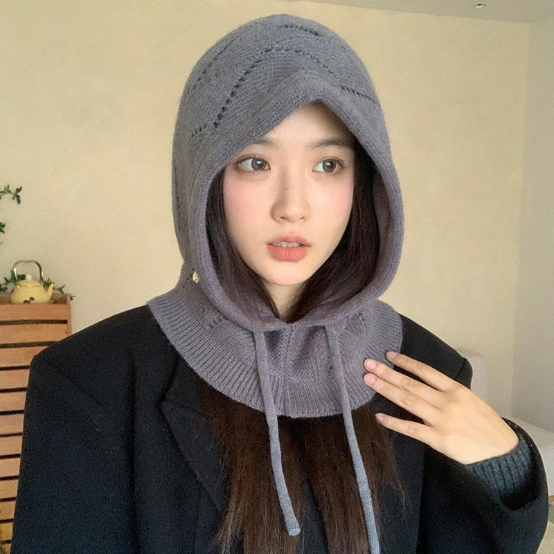 Women'S Winter Soft Beanie Hoodie Balaclava Hooded Scarf - Thermal Face Mask & Neck Gaiter, Stretchy Adjustable Drawstring Closure, Windproof