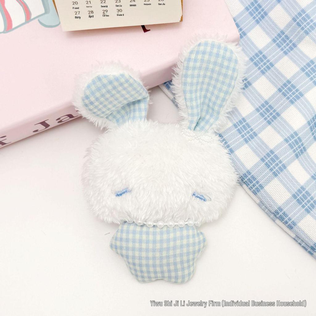 Adorable Calming Rabbit Plush Pendant: Soft Korean-Style Brooch & Children's Hair Accessory