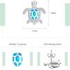 Damen Blaue Moissanit Schildkröten Ohrstecker Niedlicher Türkisfarbener Tierschmuck Ozean-Thema Brillantes Accessoire