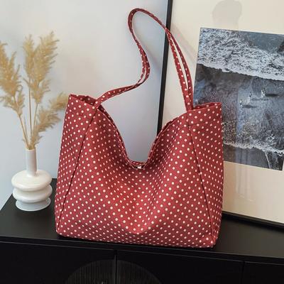 Große Kapazität Mode Punkt Damen Schultertaschen Lässig Vielseitig Damen Achseltasche Tragetasche Pendler Mädchen Klasse Einkaufen Handtaschen