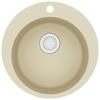 Évier de cuisine en granit - vidaXL - Rond - Beige - Profond - Résistant à la chaleur - Facile à nettoyer