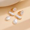 New Arrival Irregular Simulate Baroque Pearl Clip on Earrings for Women Mom Hyperbole Non Pierced Dangle Earrings Jewelry Gifts