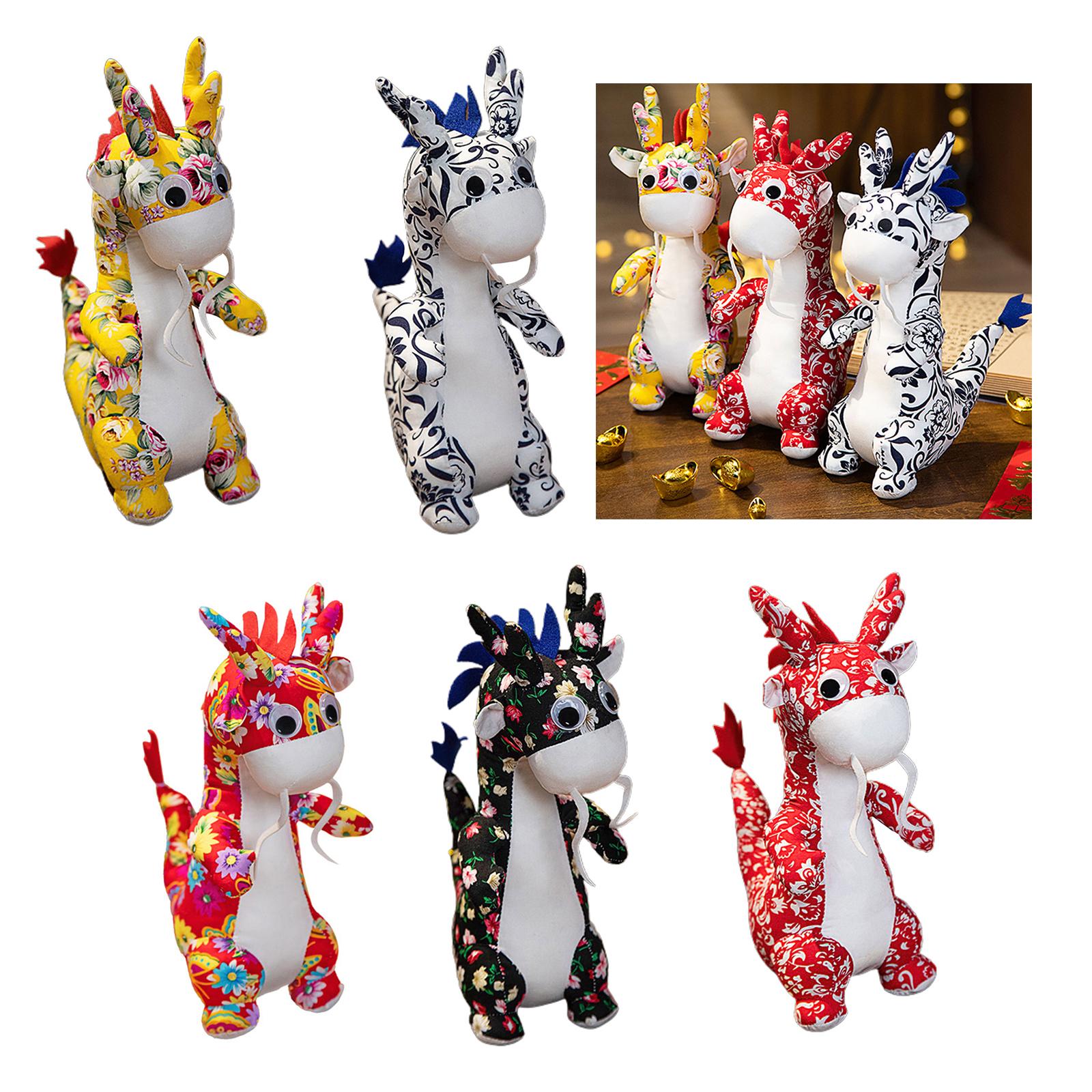 

Plush MascotDoll Simulation Zodiac Dragon Doll Stuffed Animal Cuddle Toy Cute Couch Decor Chinese New Year Decoration 3