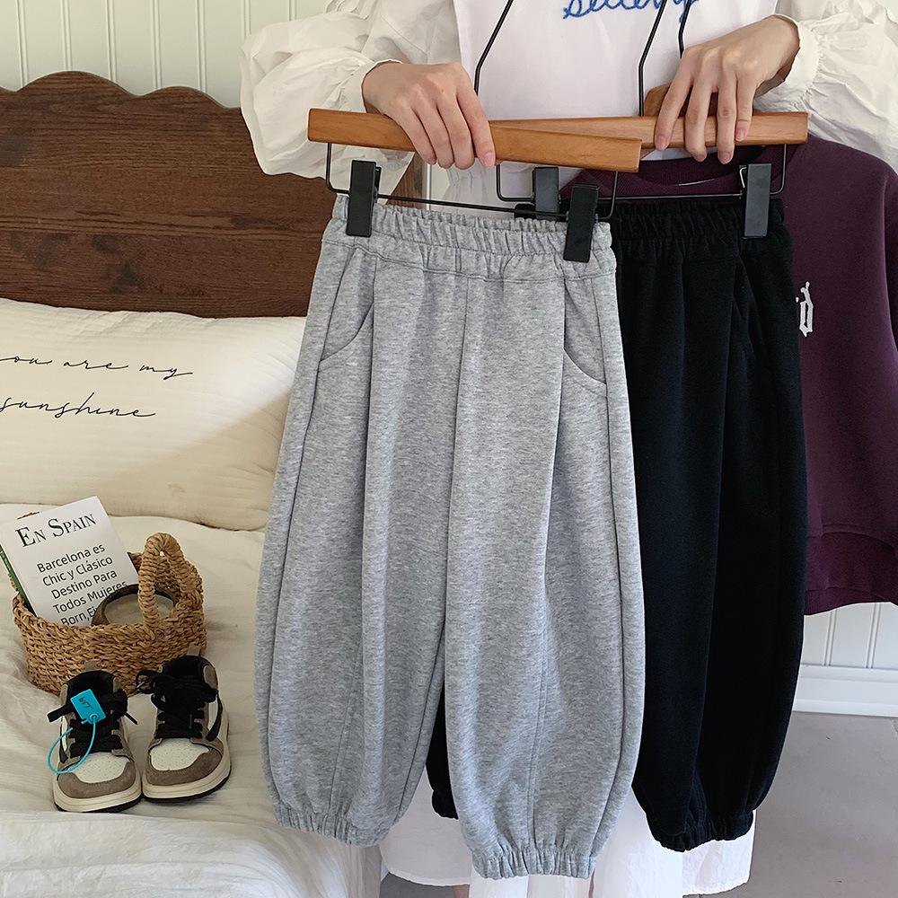 2025 Spring Boys' Korean Style Solid Color Casual Sweatpants - Versatile and Trendy Kids' Clothing
