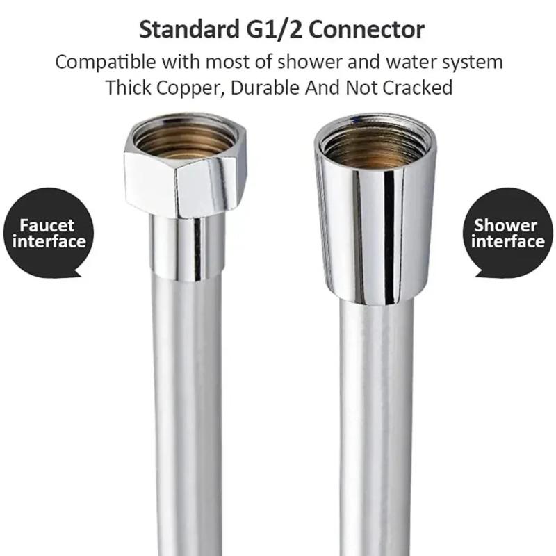 2m/1.5m Super Soft Silicone Shower Hose - Anti-Twist, Gun Metal Color, High Quality PVC Bathroom Pipe for Flexible Water Supply