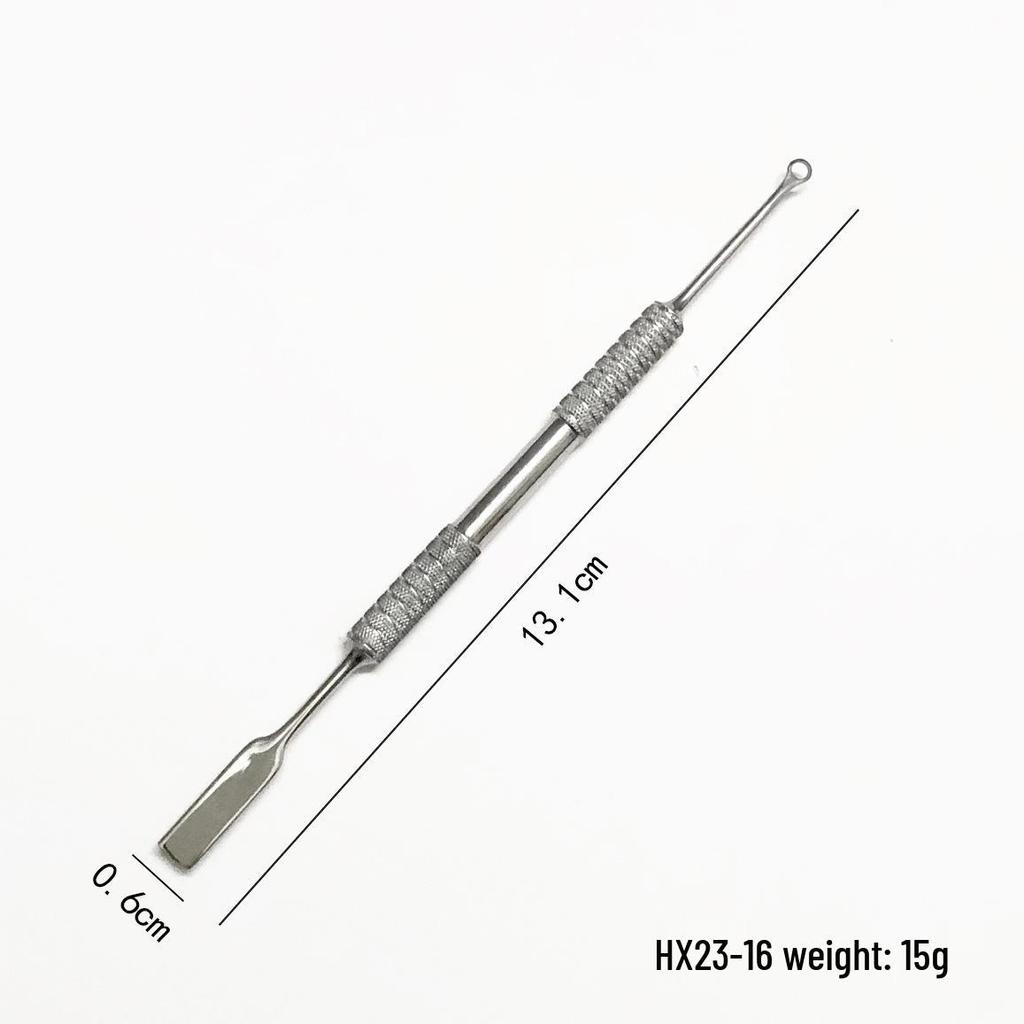 Stainless Steel Double-Headed Cuticle Pusher and Nail Scraper Tool