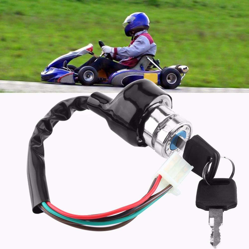 Univerzálny 6-vodičový spínač zapaľovania 3 polohy 2 kľúče Motocykel Kart Pit Štvorkolka Motocyklové spínače Kľúč zapaľovania Príslušenstvo