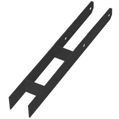 KOTARBAU® H-Post Base for Wall-In Installation, Bracket, Anchor, Galvanized Steel, Powder Coated, Black, 70 MM