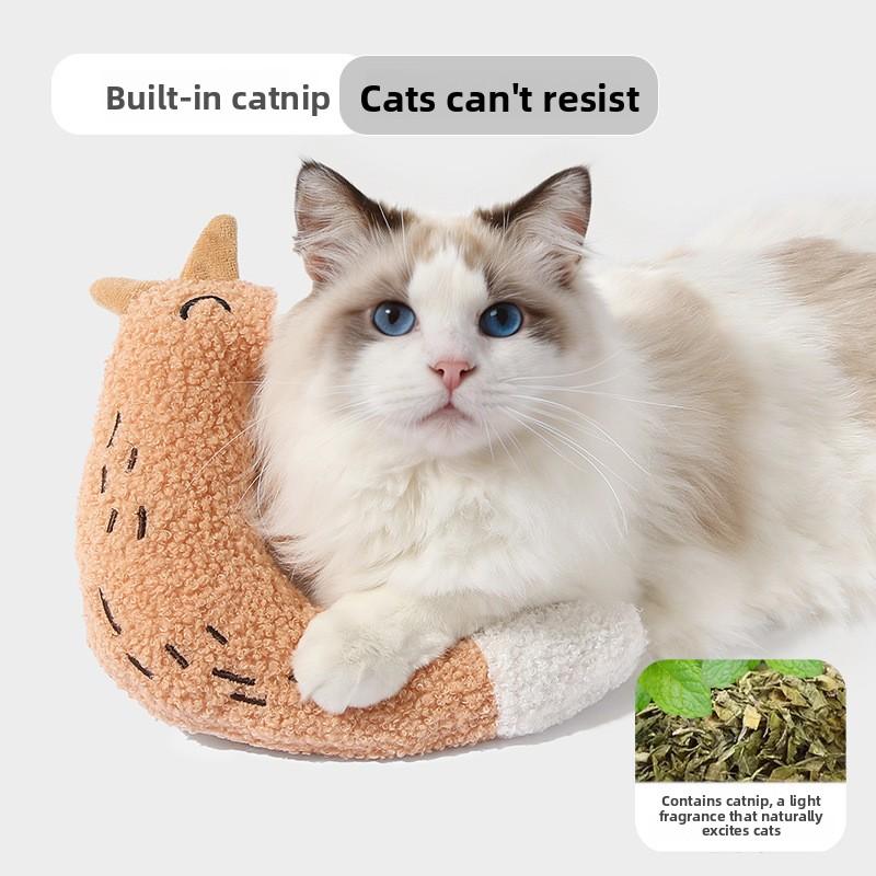 New Pet Cat Toy - Soft and Fluffy Fabric Plush Toy with Cat Fur Sound and Vibrating Paper, for Teething Dogs and Playful Cats.