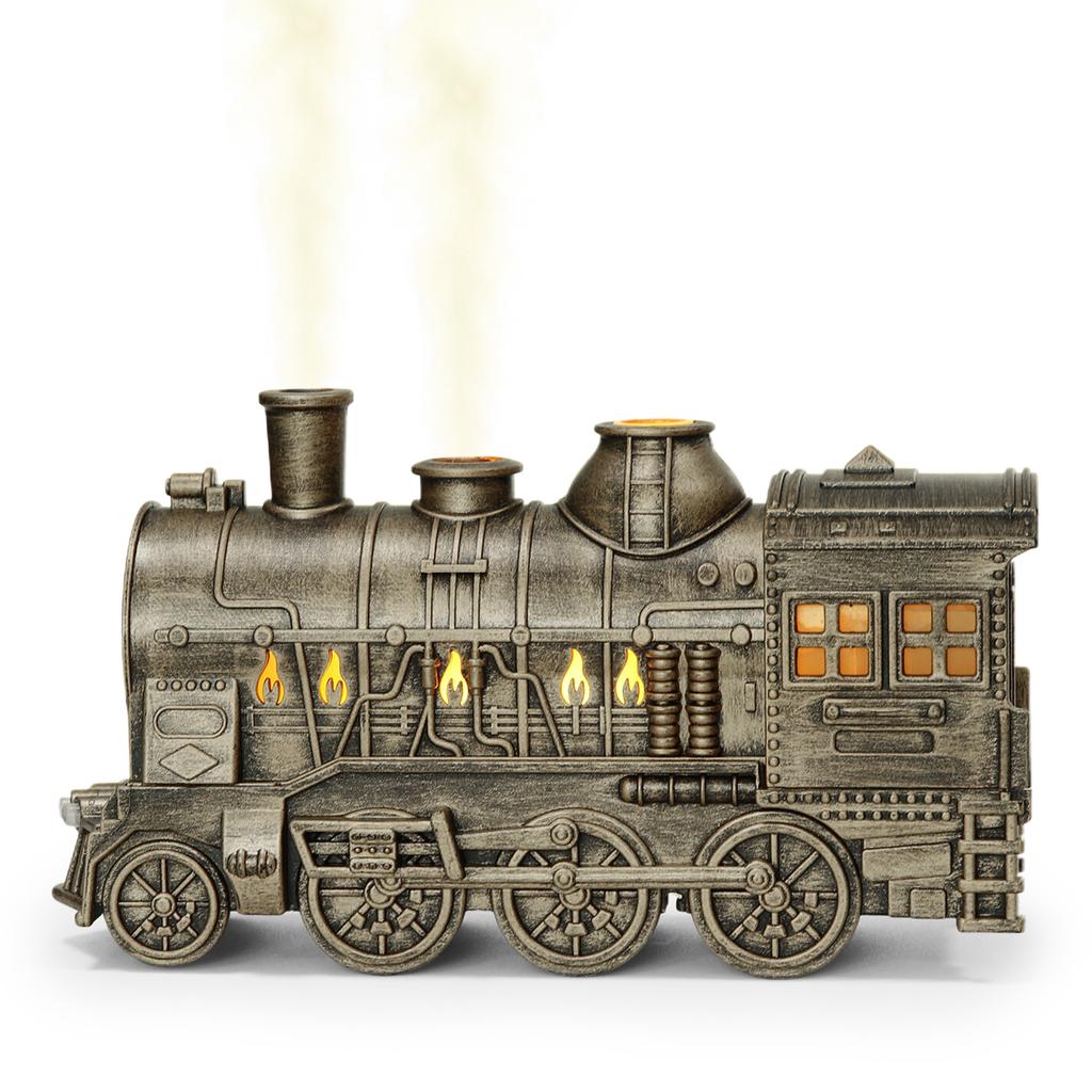 300ML Vintage Steam Train Essential Oil Diffuser with 2-Color LED Light Aromatherapy Diffuser with Remote Control Air Humidifier