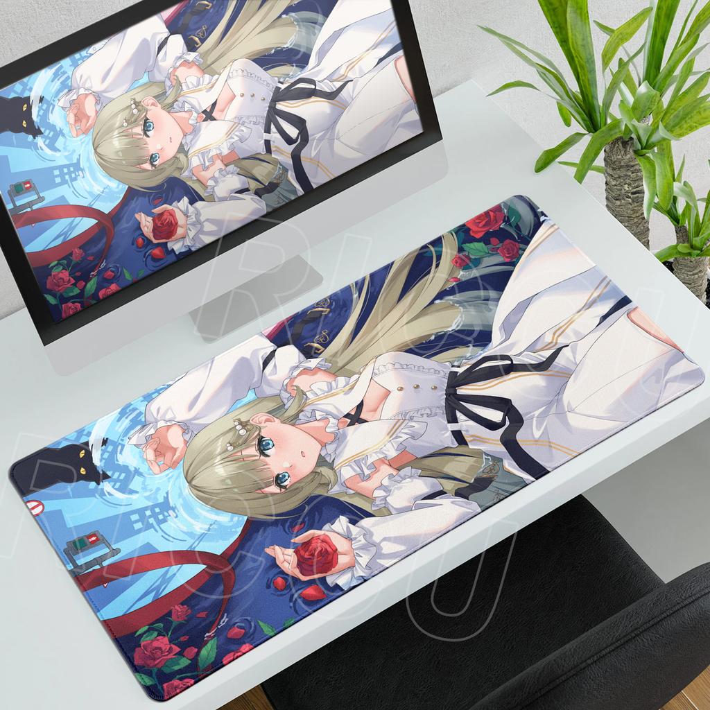 Anime Girl Mouse Pad VTuber Rubber Extended Desktop Mat VSPO Computer Gamer Mousepad PC Desk Accessories Office PC Keyboard Pads