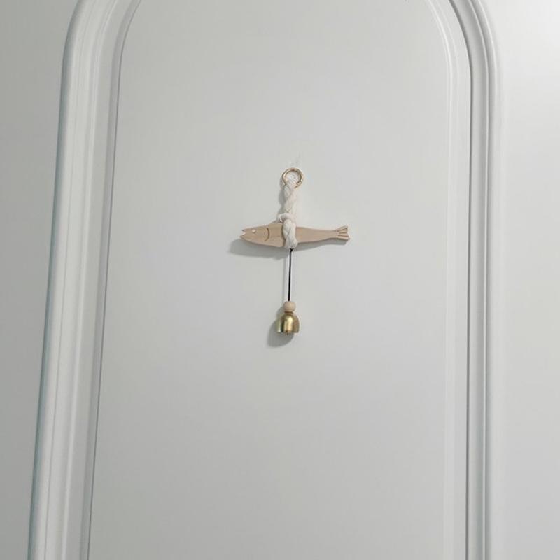 Fish Car Ornament Pollack Wall Art Hangable Wooden Door Pendant With Bell Hangable For Wall Door Wall Art Door Decoration