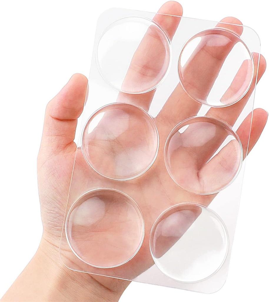 12/6pcs Door Knob Wall Shield Transparent Round Soft Rubber Door Stopper Mute Stickers Wall Protector Door Handle Bumper Pad
