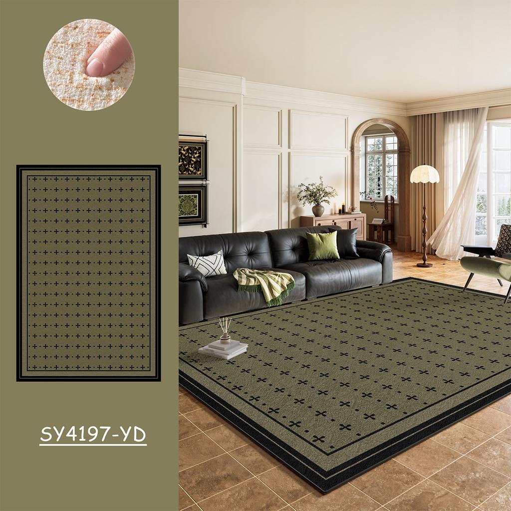 Retro Style Green Carpets For Living Room Large Area Bedroom Fluffy Soft Lounge Cloakroom Floor Mat