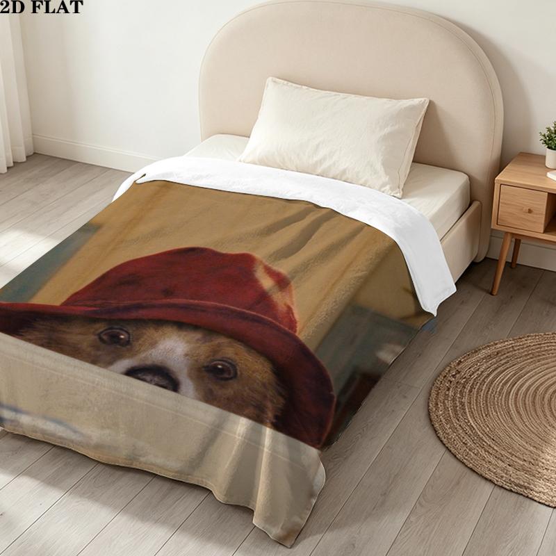 Paddington Print Flannel Blanket, High quality Comfortable for All Seasons, Home Decor, Warmth and Comfort, Perfect for Christmas Gifts