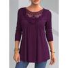 JPNTKY Women's Fashion Casual Solid Color Print Long Sleeve O-Neck Blouses & Shirts