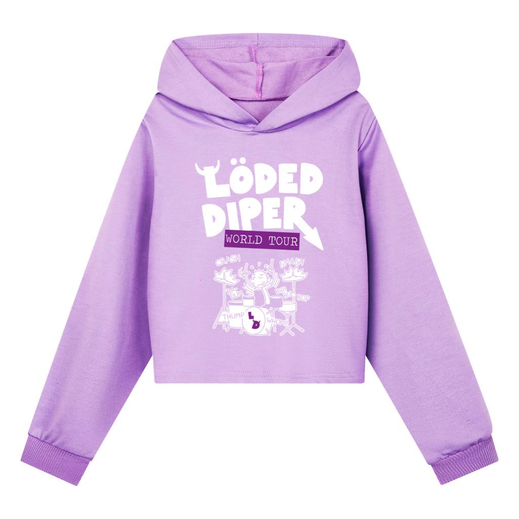 

5527 Kids Girls Loded Diper Printed Fashion Casual Long Sleeves Hoodies 110cm фиолетовый