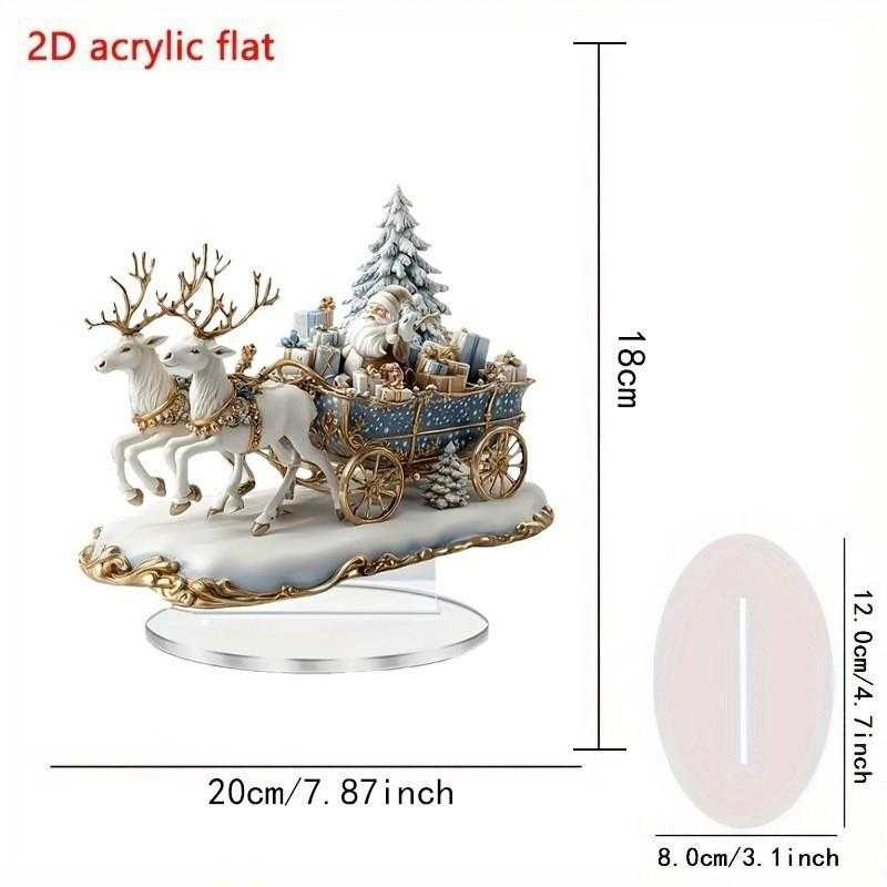 2D Acrylic Christmas Ornament for Holiday Tabletop Decor, Festive Home