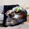 Vintage Color Portrait of a Human Face Flannel Printed Blanket Suitable for All Seasons for Living Room Office Sofa and Travel