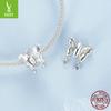 Crystal Sparkling Butterfly Diy Bracelet Beaded, Light Luxury Niche Design Sense S925 Sterling Silver Pendant