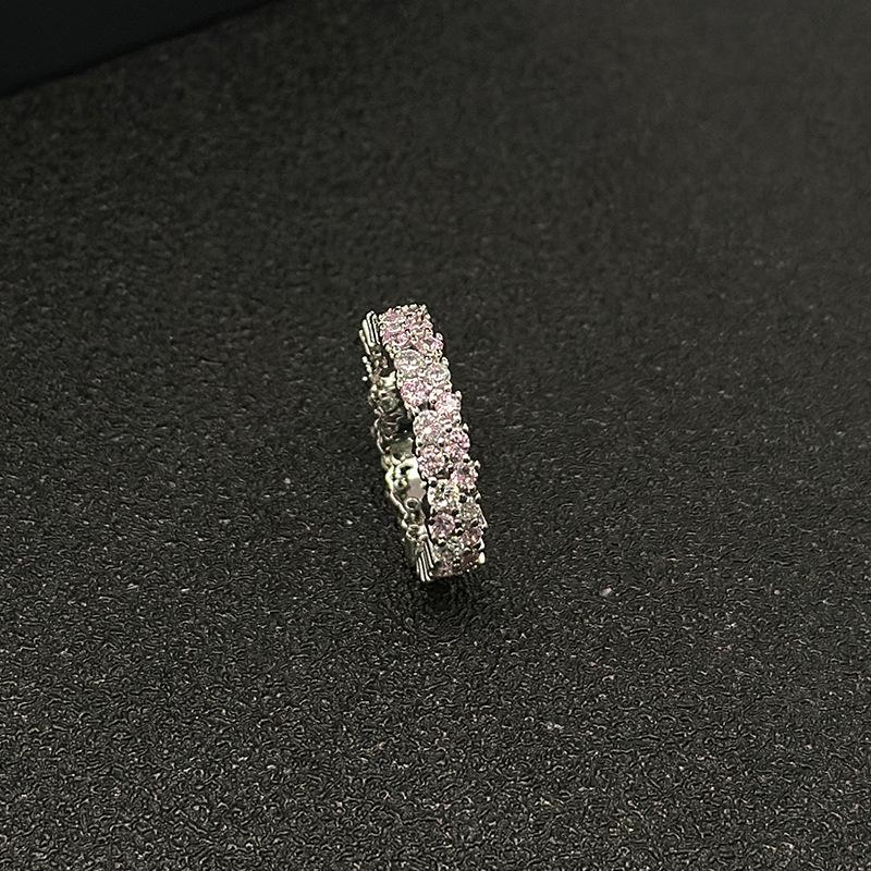 

S925 Silver Wheat Ear Ring - Apple Green & Pink Romantic Design, Light Luxury, Simple & Exquisite, with a Touch of Personality. Size 7