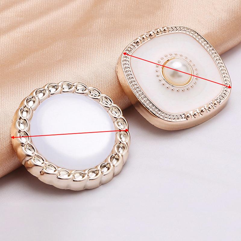 10 Stück 18/21/25mm Blume Perle Gold Kunststoff Schaft Knöpfe für Damen Bekleidung Jacke Pullover Nähzubehör Scrapbooking