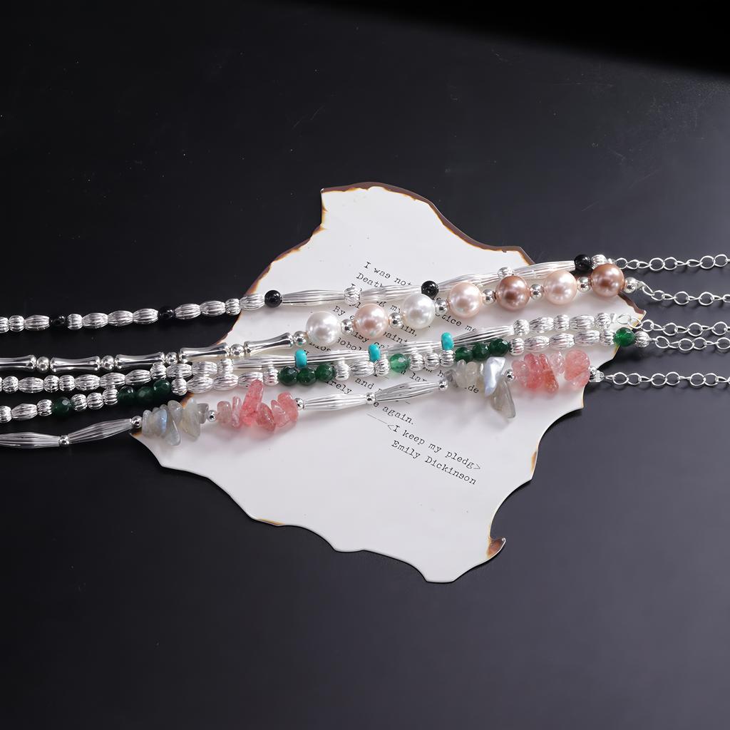 Pulseira de Pedras Naturais Artesanal Multicor Cristal Curativo Cordão Elástico Ajustável Acessórios de Moda Infundidos com Energia