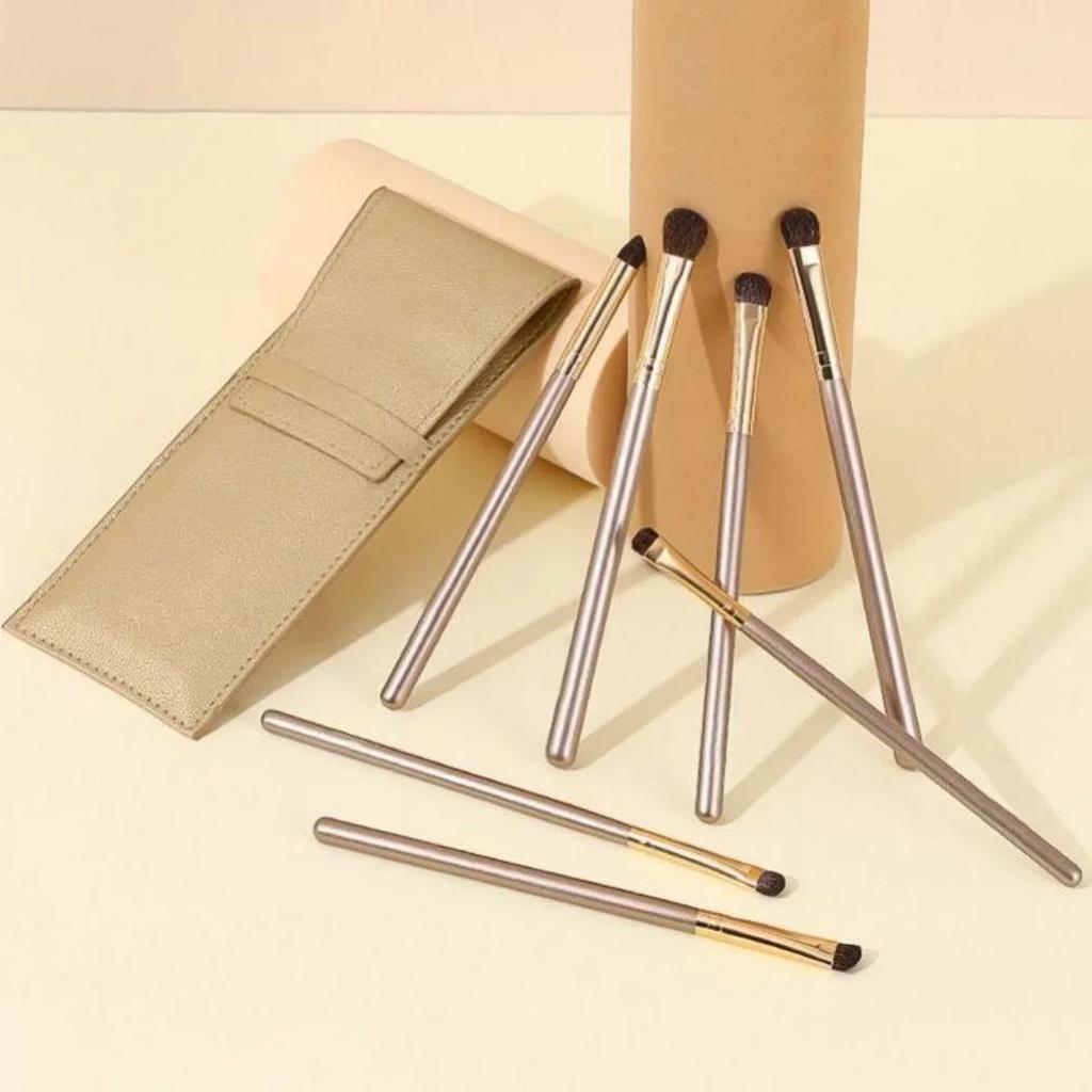 7pcs Makeup Brush Set Women's Eye Makeup Brush Horse Tail Eye Makeup Brush Wood Handle Makeup Tool Eye Shadow Eyebrow Brush