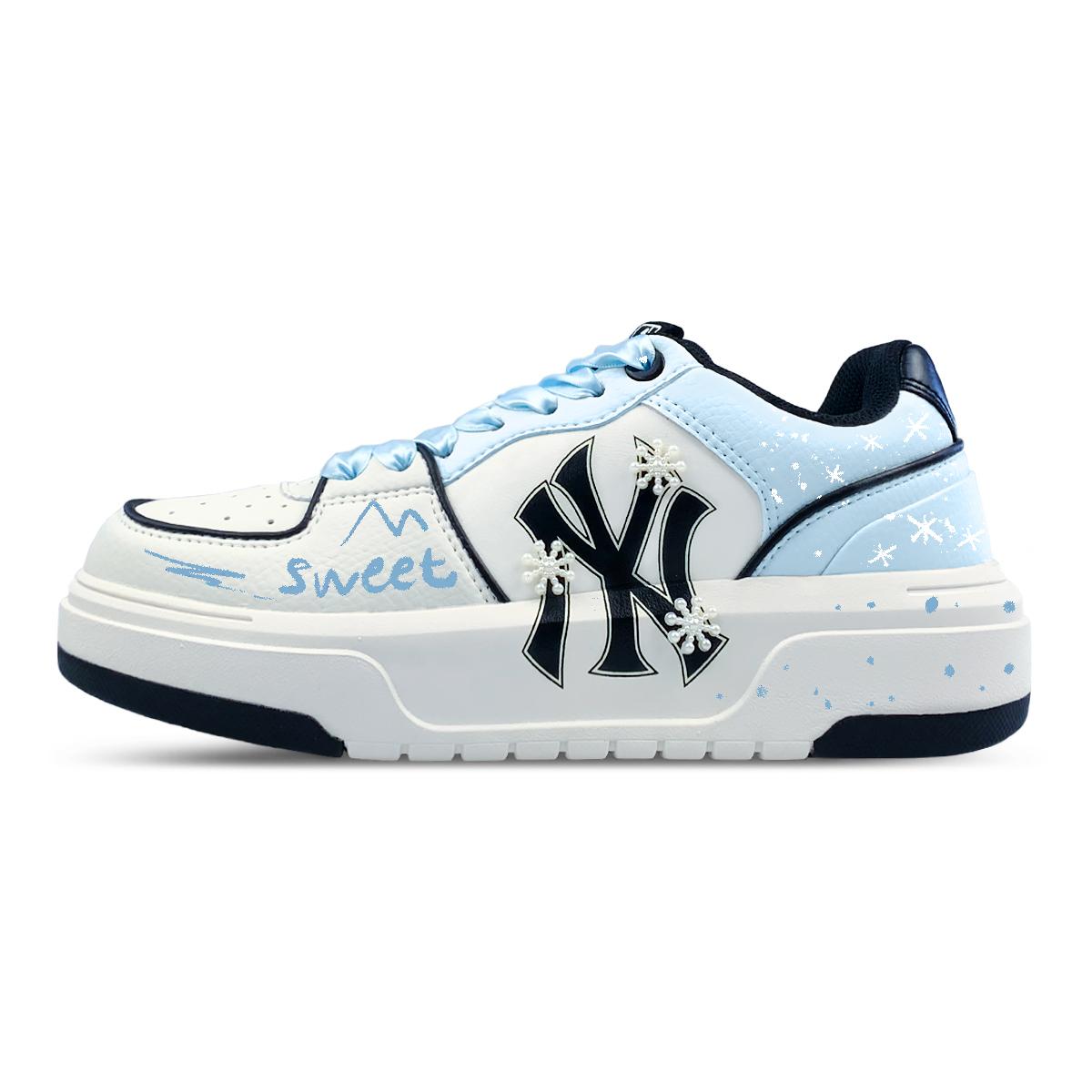 

MLB New York Yankees Wear resistant And Lightweight Low top Skateboard Shoes Unisex White 3ASXCA12N-50WHS(Team47-MLB) 38