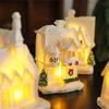 New Christmas Village Lights Up House Ornament LED Lights Up White Christmas Village House Set for Xmas Home Interior Decoration