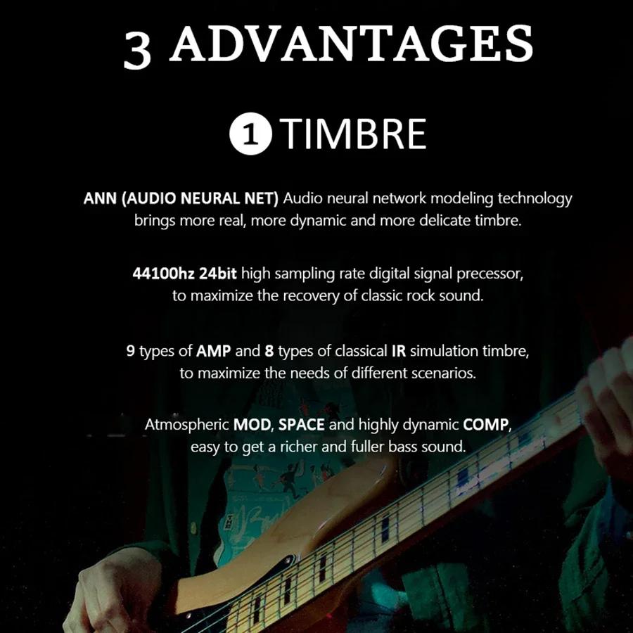 Tank-B Pro Bass Processor | 36 Custom FX Chains + IR Cab Sim | 9 Preamp/8 Slot Studio System W/USB-C Fast Charge