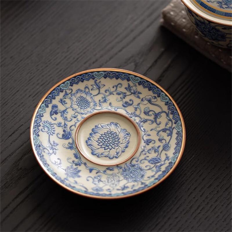 Peach Garden Chinese Ceramic Gaiwan Tea Set