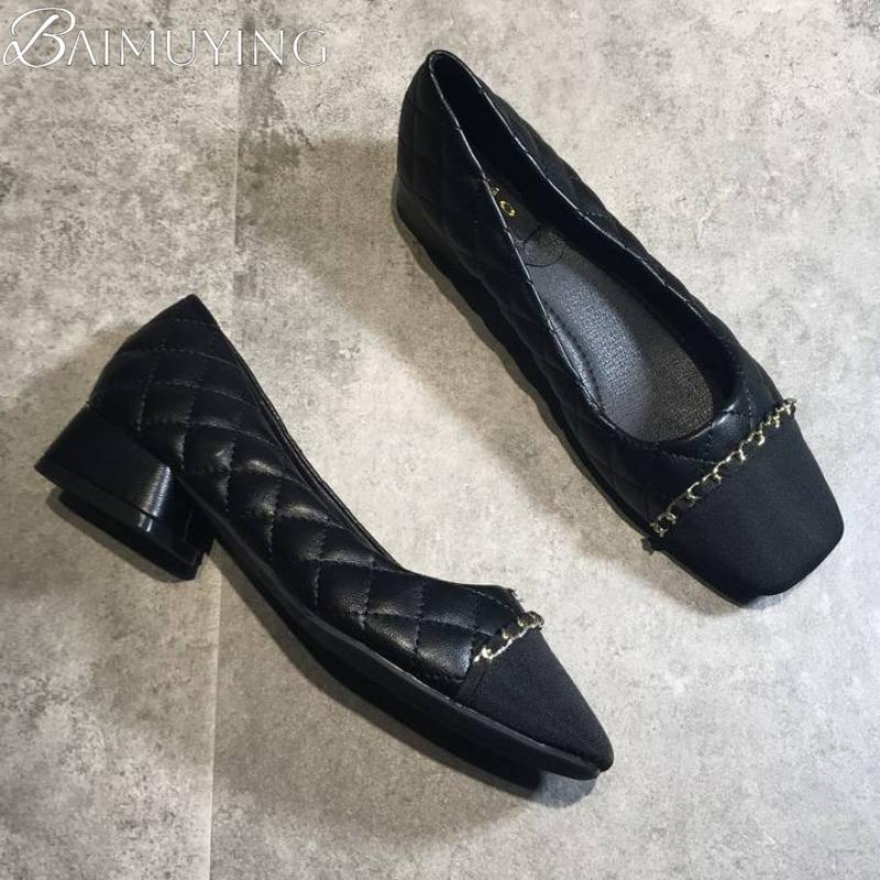 Fashion High Heels Ballet Marie Janes Shoes Woman Square Toe Sandals Soft Leather 2025 Trend Shallow Dress Summer Elegant Chunky Pumps